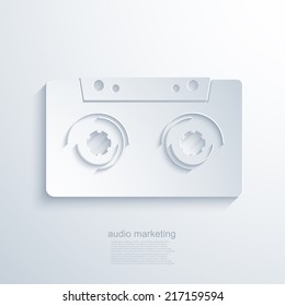 vector modern audio marketing background. audio cassette element design. Eps10