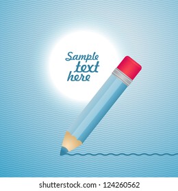 Vector modern background with blue pencil