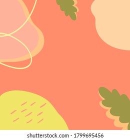 Vector modern background with colorful hand drawn abstract spots, doodles. Use it for wallpaper, pattern fills, surface texture, design of presentation