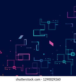 Vector modern background with connect lines and square. Abstract architectural plan with simple elements.