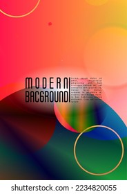 Vector Modern Background with Gradient Mesh Holographic Circles. Future Minimal Cover Design with Abstract Composition. Identity Style for your Business Flyer.