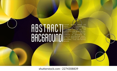 Vector Modern Background with Gradient Mesh Holographic Circles. Future Minimal Web Design with Abstract Composition. Memphis Print for your Business Layout.