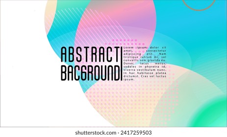 Vector Modern Background with Gradient Mesh Holographic Circles. Future Minimal Web Design with Abstract Composition. Memphis Print for your Business Layout.