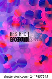 Vector Modern Background with Gradient Mesh Holographic Circles. Hipster Graphic Template Design with Lines, Dots, Round Shapes. Identity Style for your Business Flyer.