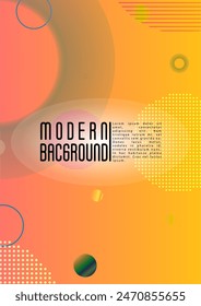 Vector Modern Background with Gradient Mesh Holographic Circles. Hipster Graphic Template Design with Lines, Dots, Round Shapes. Dynamic Style for your Business Brochure.