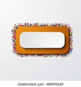 Vector modern banner with confetti on white background