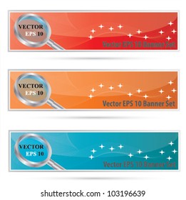 Vector Modern banner set with magnifiers