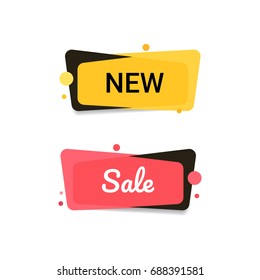 Vector modern banners. Round corner shape.