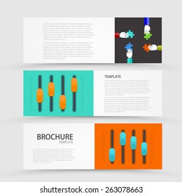 Vector modern banners set on gray background. Eps 10