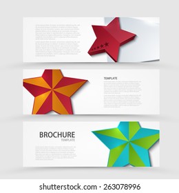 Vector modern banners set on gray background. Eps 10
