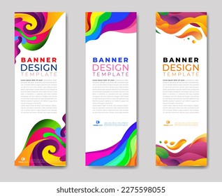 Vector modern banners set template design with wave elements