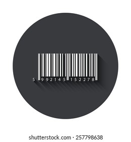 Vector modern bar code gray circle icon on white background