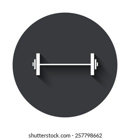 Vector modern barbell gray circle icon on white background