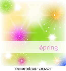 Vector modern beautiful bokeh spring floral illustration