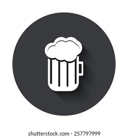 Vector modern beer gray circle icon on white background