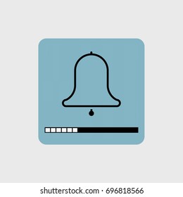 vector modern bell icon with a volume scale