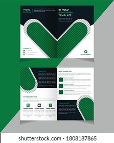 Vector Modelo de diseño de broche moderno biplida o diseño de página de revista, Diseño de volante, Forma, color verde, tamaño a4