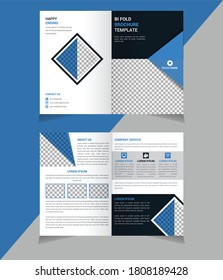 Vector Modelo de diseño de broche moderno biplida o diseño de página de revista, Diseño de volante, Forma, color azul, tamaño a4