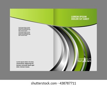 Vector modern bi-fold brochure design template with red background
