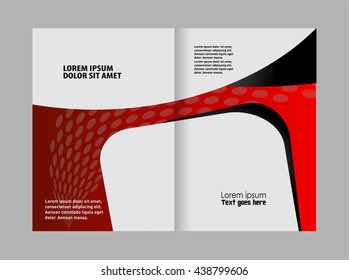 Vector modern bi-fold brochure design template with red background
