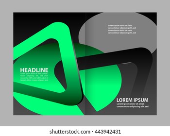 Vector modern bi-fold brochure design template background
