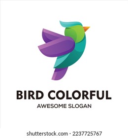 Vector modern bird logo design in gradient style