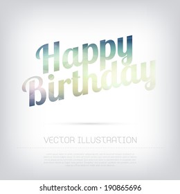 Vector modern Birthday greeting card with modern trendy polygonal texture on text
