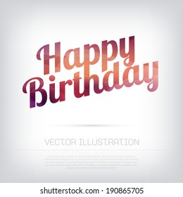 Vector modern Birthday greeting card with modern trendy polygonal texture on text