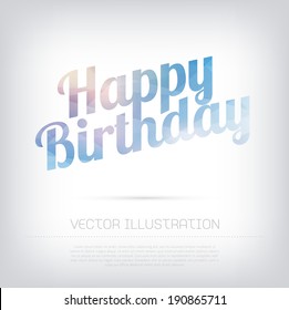 Vector modern Birthday greeting card with modern trendy polygonal texture on text
