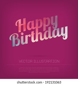Vector modern Birthday greeting card with modern trendy polygonal texture on text