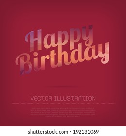 Vector modern Birthday greeting card with modern trendy polygonal texture on text