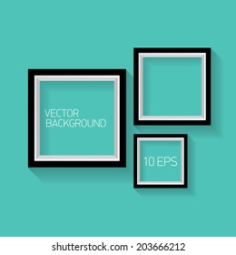 vector modern black frame on stylish turquoise wall background