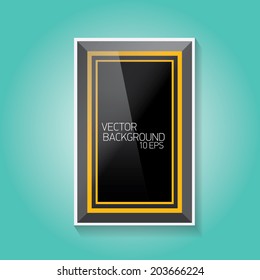vector modern black frame on stylish turquoise wall background
