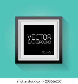 vector modern black frame on stylish turquoise wall background