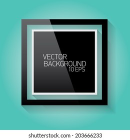 vector modern black frame on stylish turquoise wall background