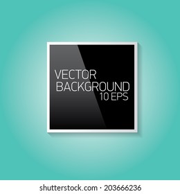 vector modern black frame on stylish turquoise wall background