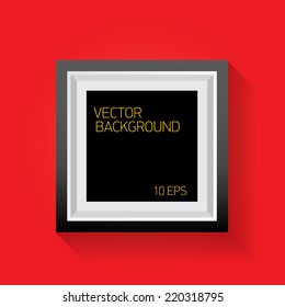 vector modern black frame on stylish red christmas wall background.