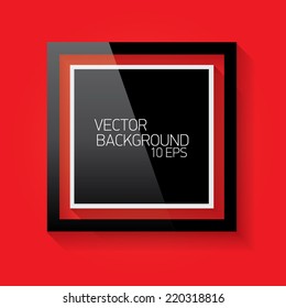 vector modern black frame on stylish red christmas wall background.