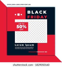 Vector modern black friday banner social media post template. good for discount web or media social promotion.