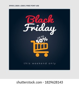 Vector modern black friday banner social media post template. good for discount web or media social promotion.