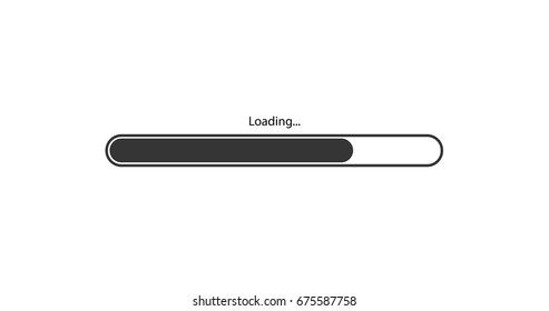 vector modern black loading bar on white background.