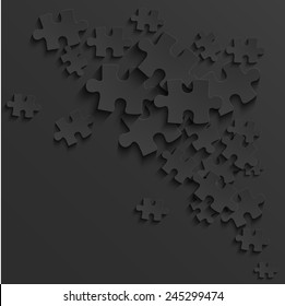 Vector modern black puzzle background. Eps 10