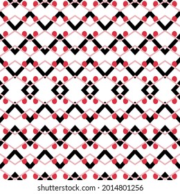 Vector modern black and red print seamless pattern. Seamless pattern in authentic Arabian lines style.