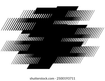 Vector Modern black and white pattern. Abstract striped vector background with broken lines. Black on white background. The basis for the text