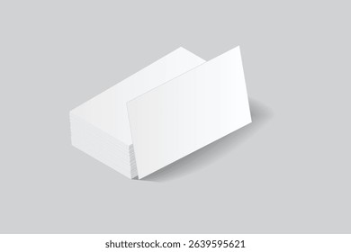 Vector Modern Blank rectangle business card or credit card mockup on the stack. Realistic template design for presentation branding identity, corporate, ads, personal, stationery, sheet, label, banner