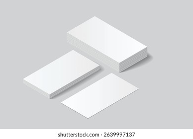 	
Vector Modern Blank rectangle business card or credit card mockup on the stack. Realistic template design for presentation branding identity, corporate, ads, personal, stationery, sheet, label