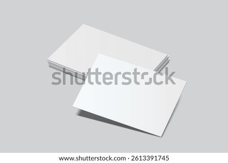 Vector Modern Blank rectangle business card or credit card mockup on the stack. Realistic template design for presentation branding identity, corporate, ads, personal, stationery, sheet, label, banner