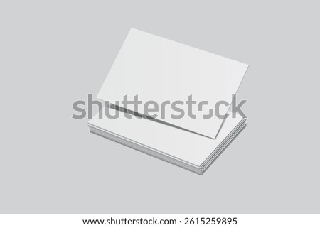 Vector Modern Blank rectangle business card or credit card mockup on the stack. Realistic template design for presentation branding identity, corporate, ads, personal, stationery, sheet, label, banner