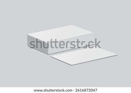 Vector Modern Blank rectangle business card or credit card mockup on the stack. Realistic template design for presentation branding identity, corporate, ads, personal, stationery, sheet, label, banner