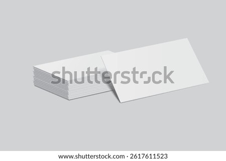 Vector Modern Blank rectangle business card or credit card mockup on the stack. Realistic template design for presentation branding identity, corporate, ads, personal, stationery, sheet, label, banner